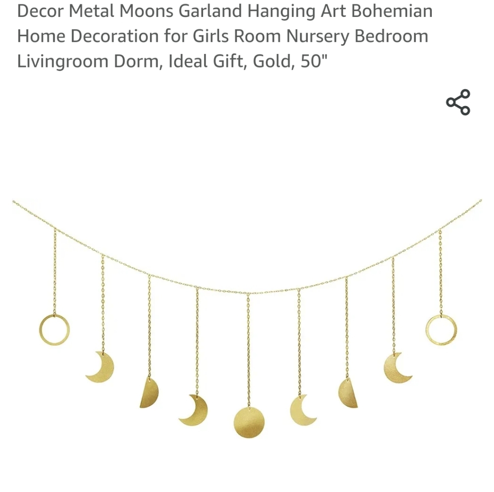 Metal moon and stars garland